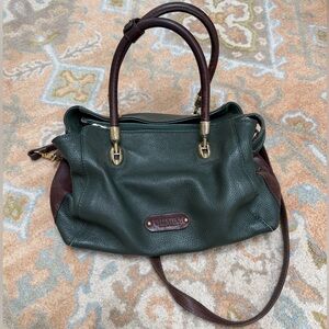 Valentina Green Leather Tote Bag